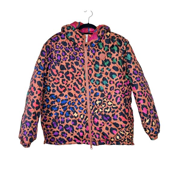 Farm Rio Reversible Hooded Puffer Jacket Women’s Small Mushroom Full Zip $325 - Picture 4 of 8